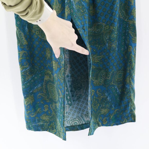 Eve Adams Midi Skirt Womens L Blue Mermaidcore Vintage Sirencore Boho Gypsy 90's - Picture 5 of 8